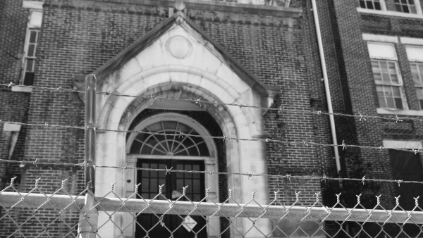 The entrance of the Powell School today.