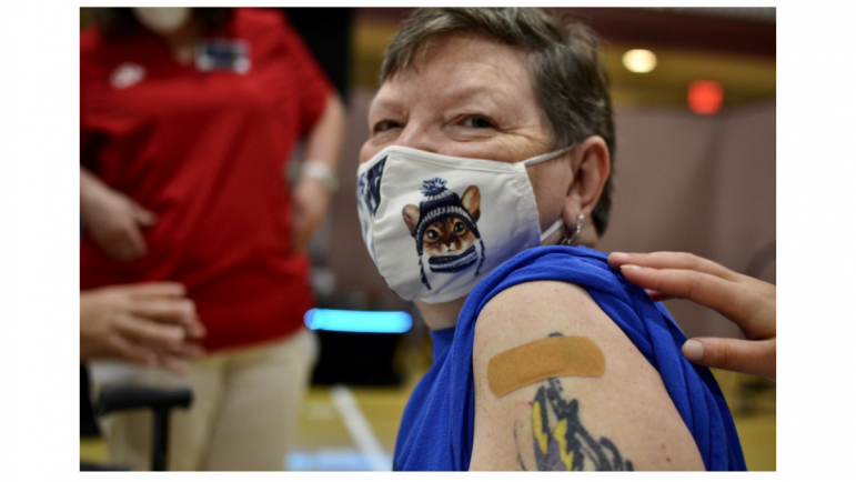 Virginia Faulkner, 64, and her husband dealt with major health issues last year and waited until this month to go out in public and get their shots at Meadowood Baptist Church.