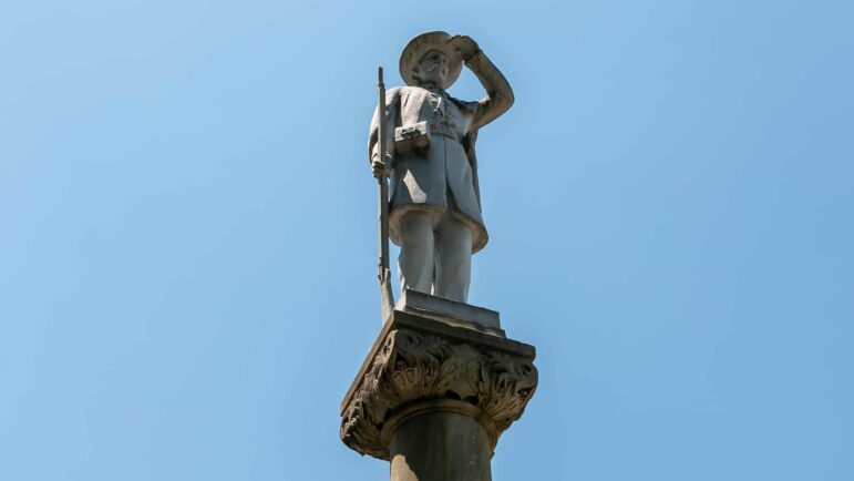 A Civil War monument in downtown Cuthbert’s town square honors former residents who died fighting for the Confederacy.