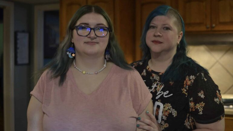 Sadie Silverman (left) and her mom Jessica Slade (right) are pictured in their home in Clinton, Mississippi.