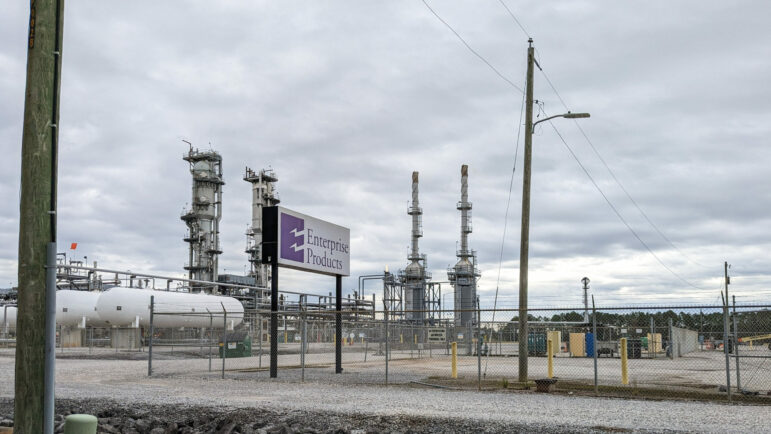 The Enterprise Gas Plant is less than four miles away from Barbara Weckesser’s home in Pascagoula, Mississippi, pictured on December 17, 2022.