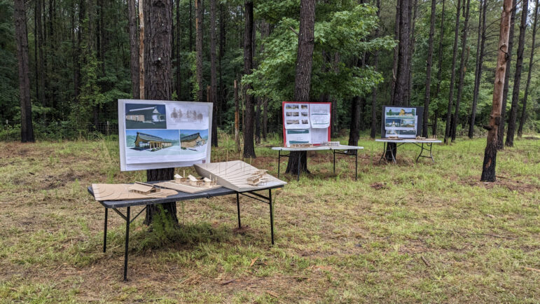 TKO Farms has model displays and printed plans for its future training center, Ancestral Be-Kin, on June 19, 2023.