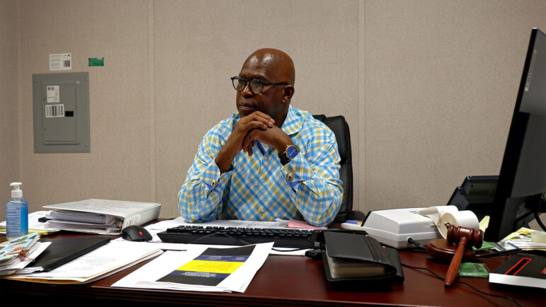 Rolling Fork, Mississippi Mayor Eldridge Walker sits in his office on Sept. 20, 2023.