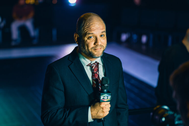 Professional Grappling Federation founder Brandon Mccaghren does during the finale of the PGF's fifth season at the BComing Church in Decatur, Alabama, on Nov. 4, 2023.