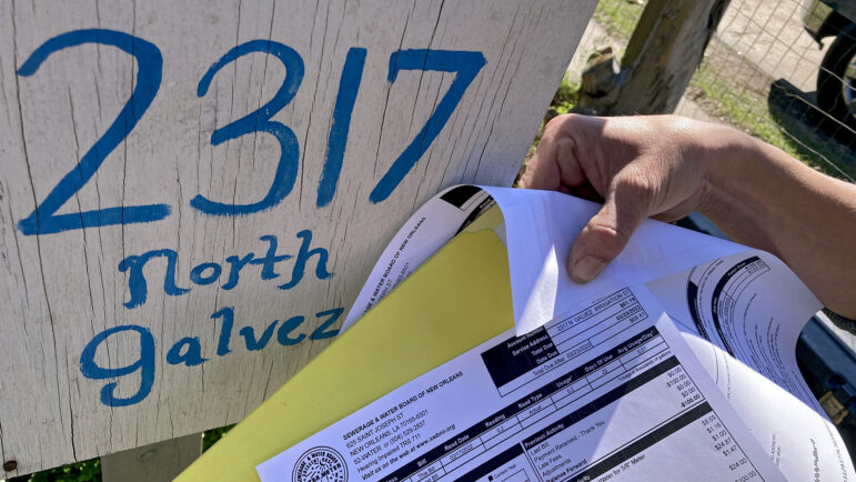 Instead of marking Lissie Stewart’s account as an irrigation account, the New Orleans Sewerage and Water Board erroneously added the word irrigation to the street name. Feb. 25, 2024.