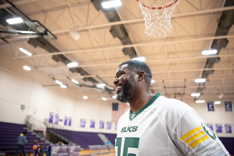 Coach O smiles during a training session with the A.H. Parker High School girls basketball team on Nov. 20, 2024.