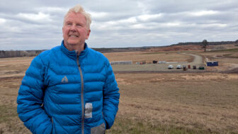 Bill Hannah, president of the East Mississippi Development Corporation, looks across the 300 acres that will eventually be a new data center campus in Meridian, Mississippi, on Jan. 19, 2025.
