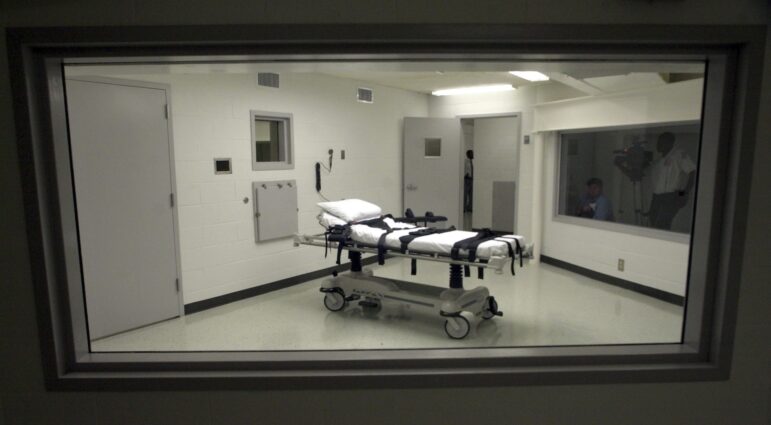 In this file photo, Alabama's lethal injection chamber at the Holman Correctional Facility in Atmore, Ala., is pictured, Oct. 7, 2002.