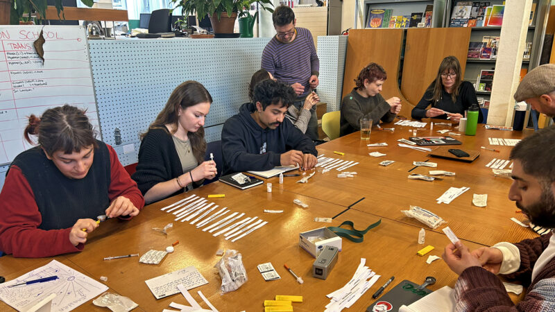 Mainline staff prepare syringes of “fake heroin” during a safe-injection training at the Mainline offices in Amsterdam on Thursday, March 6, 2025.