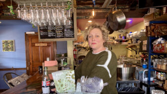 Hillary Hanning stands behind the bar of The Little House, the Algiers Point neighborhood restaurant she owns and operates in New Orleans, on January 20, 2025.