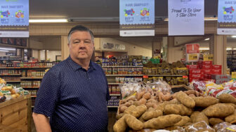 Wright’s Market owner Jimmy Wright stands inside his story in Opelika, Alabama on July 17, 2025.