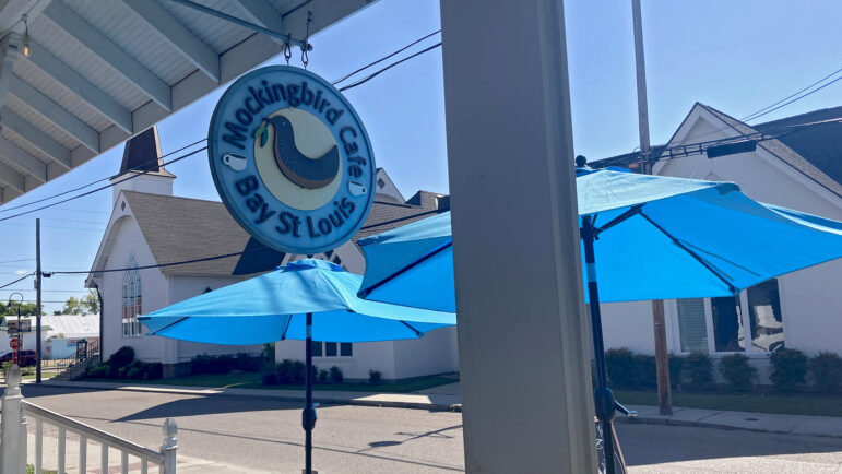 The building that became the Mockingbird Cafe in Bay St. Louis was saved by the cement church that stood between it and the Gulf.