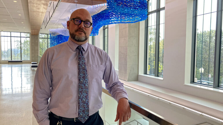 Dennis Madsen, Huntsville’s manager of urban and long-range planning, stands in Huntsville’s new city hall on September 22, 2025.