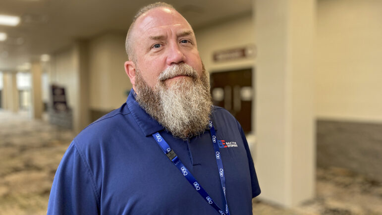 Doug Drake, materials manager at Baxter Enterprises, attends the matchmaking event at the Southern Automotive Conference in Huntsville, Alabama, on October 7, 2025.