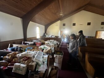 Volunteers at the Tallahatchie-Oxford Missionary Baptist Association in Lafayette County look over donations from Second Responders during the first weekend in February. Churches, charities and community organizations have all come together in northern Mississippi to meet critical needs in the area.